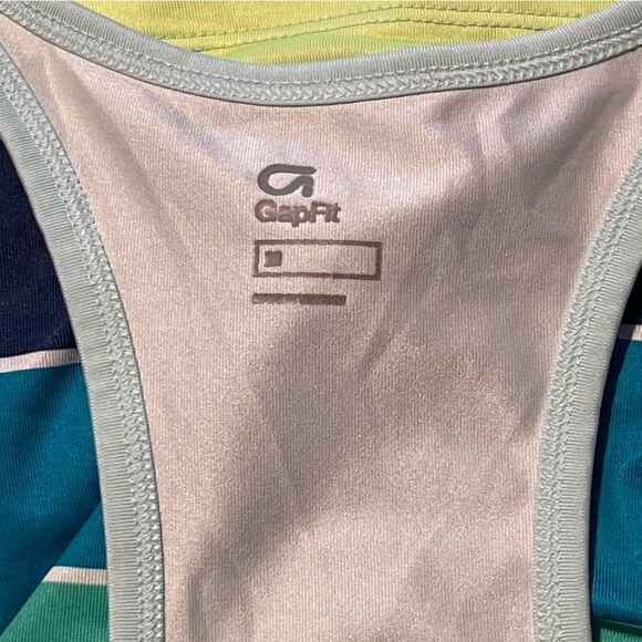 Gap Gapfit Green Blue Yellow Striped Tank Top Size M Preowned - Picture 2 of 7